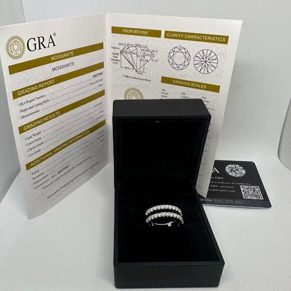 Moissanite Diamond Ring Enhancer Wedding Band GRA Certified Jewelry Size 7 - Picture 5 of 12